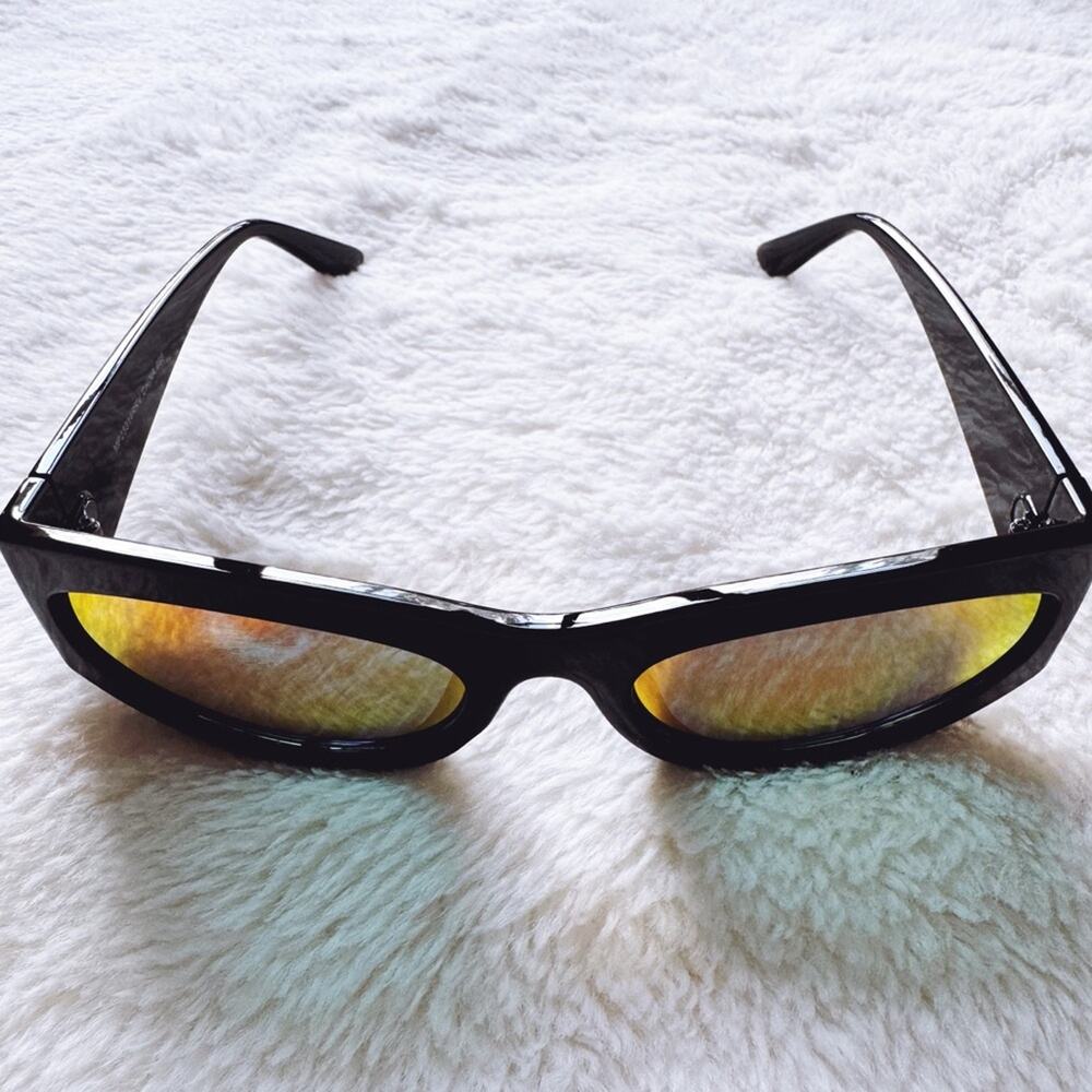 Francis Mirrored Red with Black Rim Sunglasses - Picture 5 of 14
